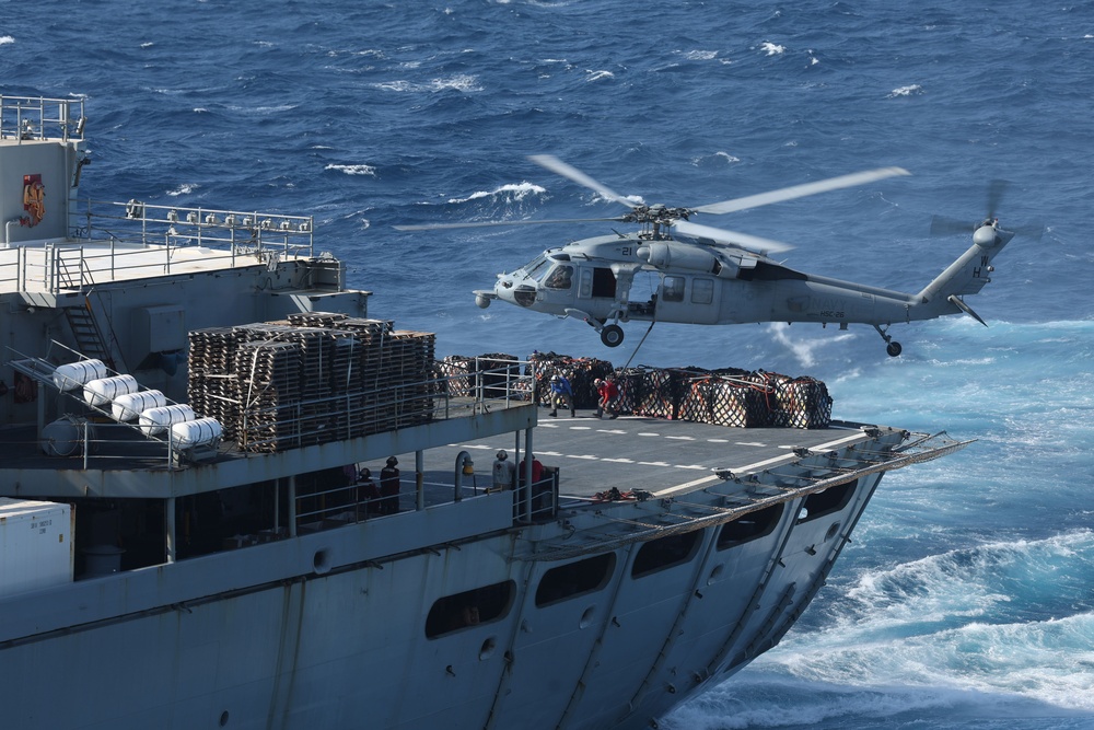 USS Iwo Jima Conducts a Replenishment at Sea