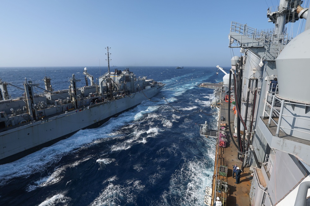 USS Iwo Jima Conducts a Replenishment at Sea