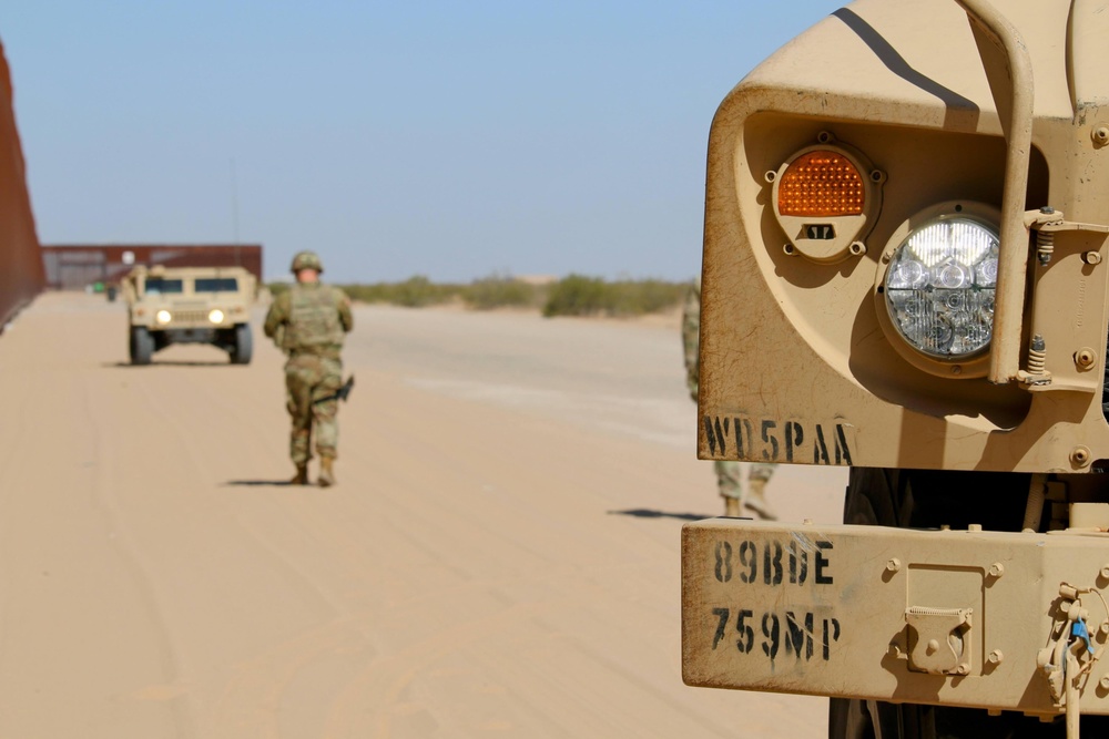 759th Military Police Battalion conducts patrol along the southern border