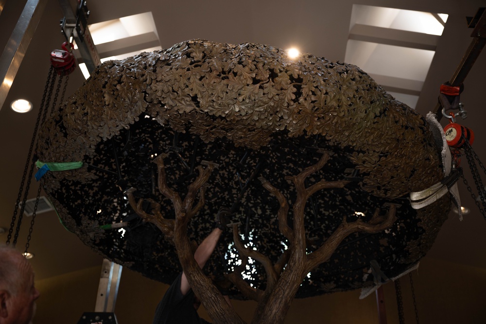 Freedom Oak unveiled in Meditation Pavilion, Dover AFB