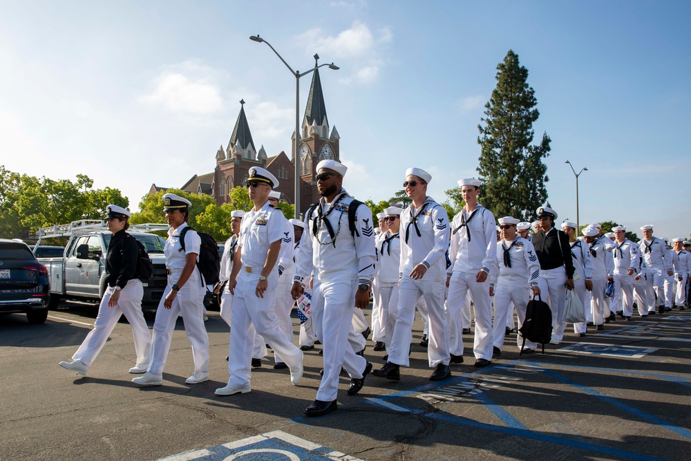 Sailors and Marines visit the City of Orange for LA Fleet Week