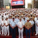 Fleet Week New York 2025 Times Square red steps group photo