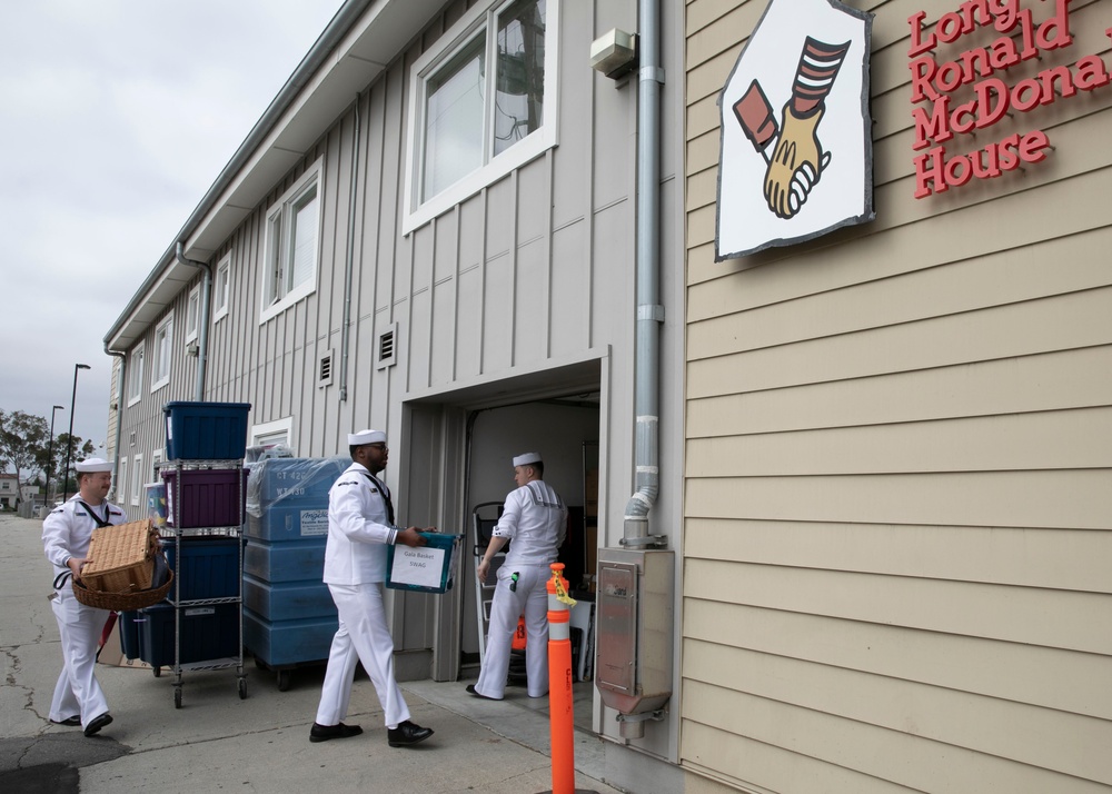 Sailors and Coast Guardsmen serve the Long Beach Ronald McDonald House