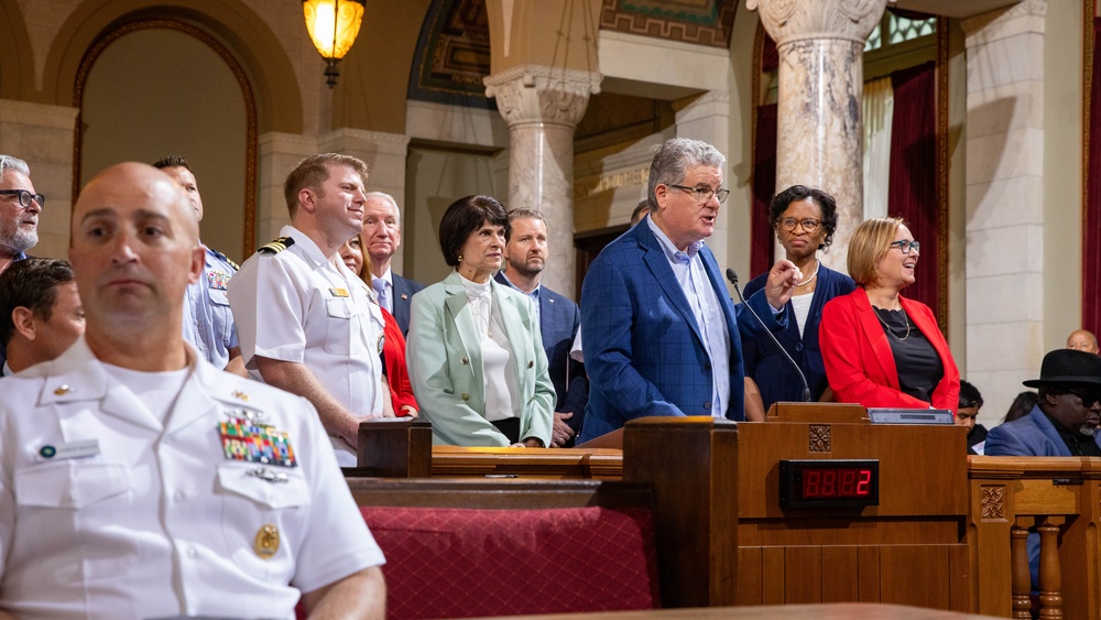 Los Angeles City Council presentation featuring Navy Band Southwest Brass Quintet