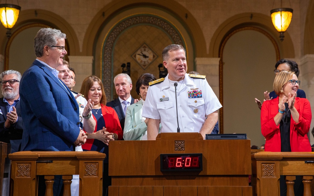 Los Angeles City Council presentation featuring Navy Band Southwest Brass Quintet
