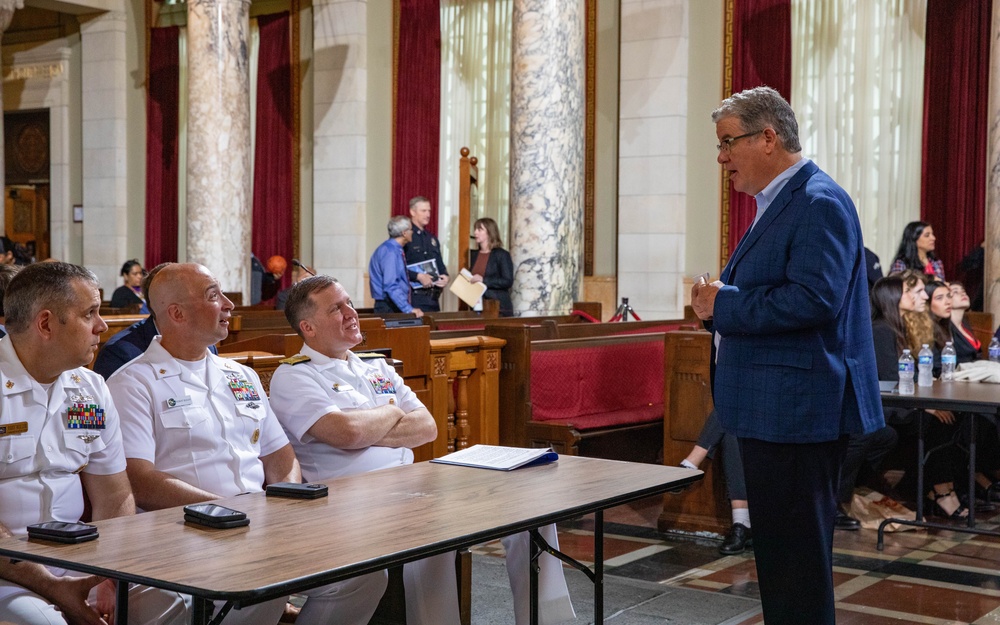 Los Angeles City Council presentation featuring Navy Band Southwest Brass Quintet