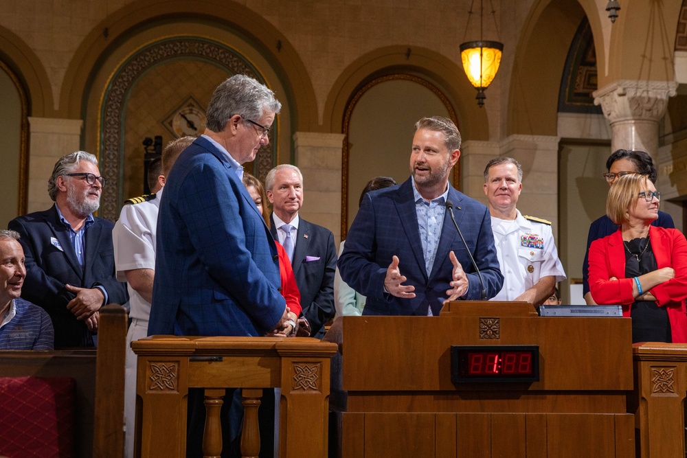 Los Angeles City Council presentation featuring Navy Band Southwest Brass Quintet