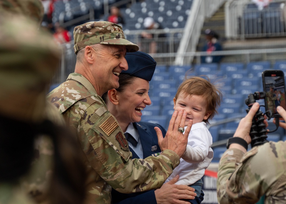 Maryland Guardsmen and the Maryland ChalleNGe Academy support National Guard Day at the Nationals Park