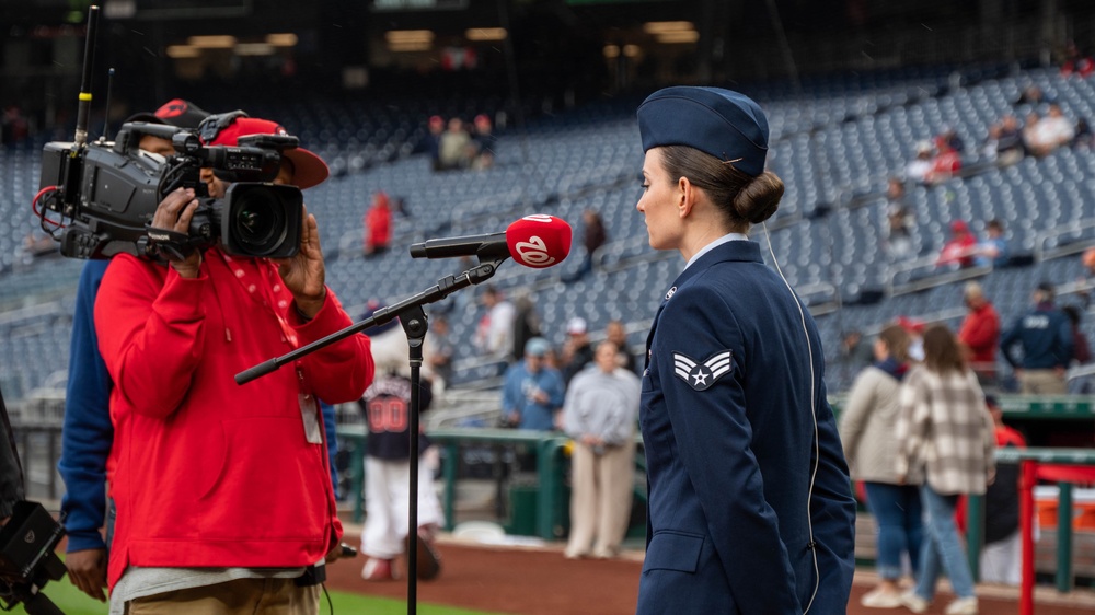 Maryland Guardsmen and the Maryland ChalleNGe Academy support National Guard Day at the Nationals Park