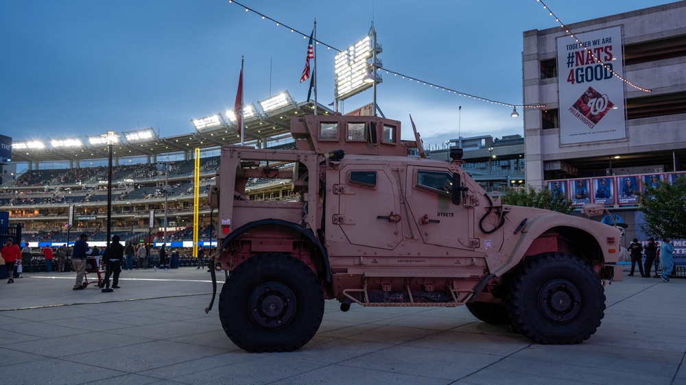 Maryland Guardsmen and the Maryland ChalleNGe Academy support National Guard Day at the Nationals Park