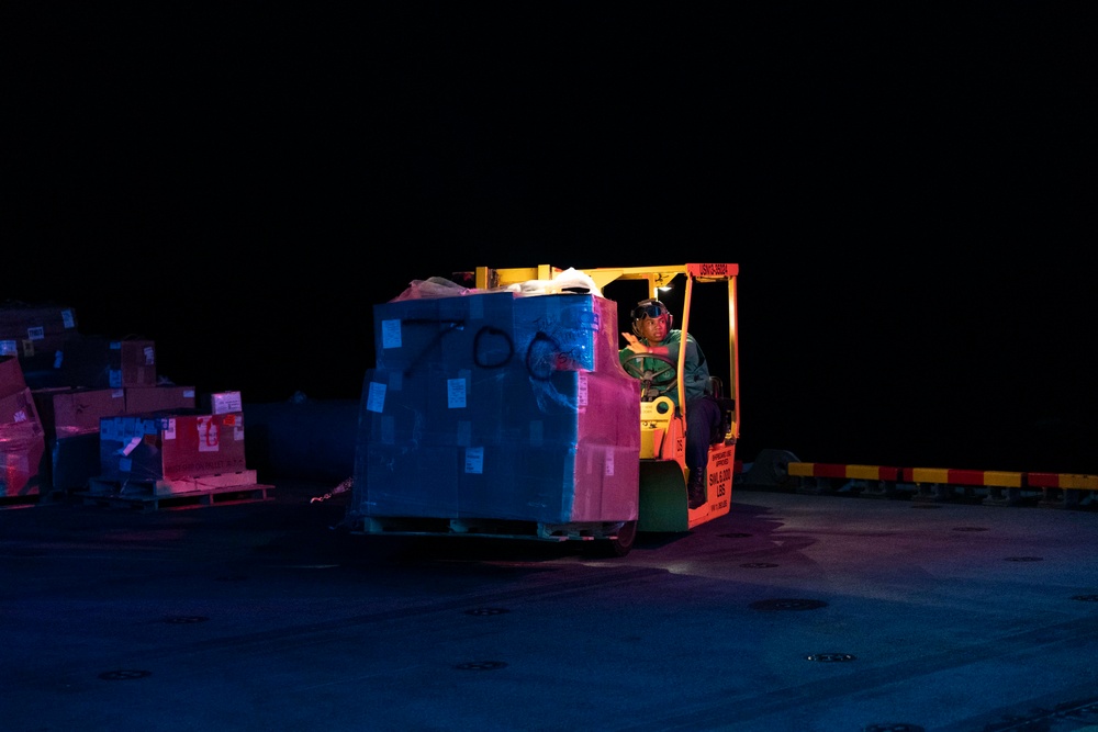 Supply Onload During a Replenishment at Sea