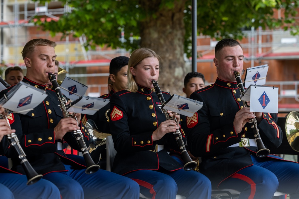 1st MARDIV Band Performs at Chateau-Thierry, France