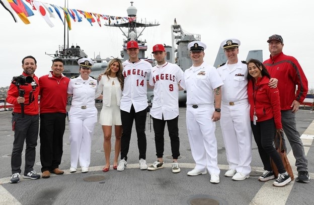 Los Angeles Angels tour Navy ship