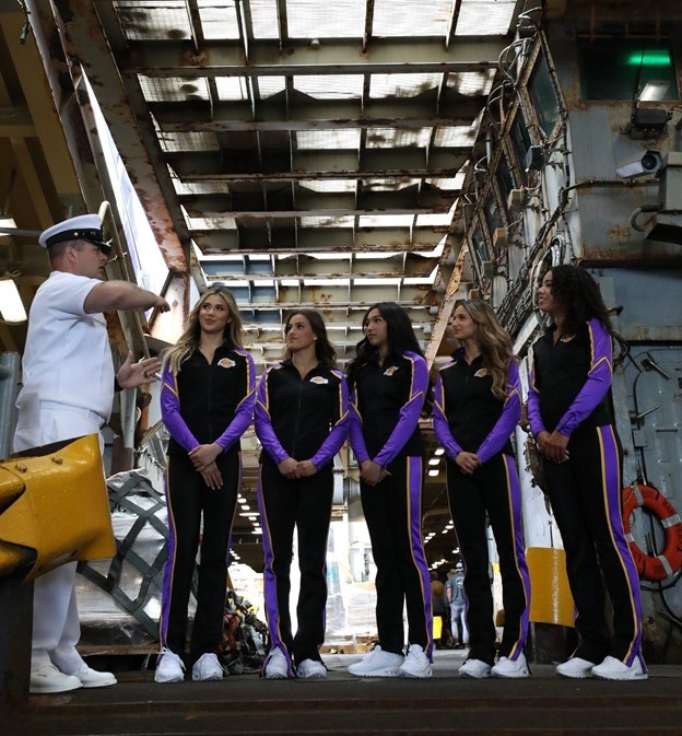 Lakers Girls tour U.S. Navy ship