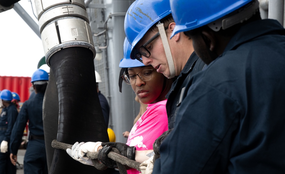 USS America (LHA 6) Conducts Fueling at Sea Training