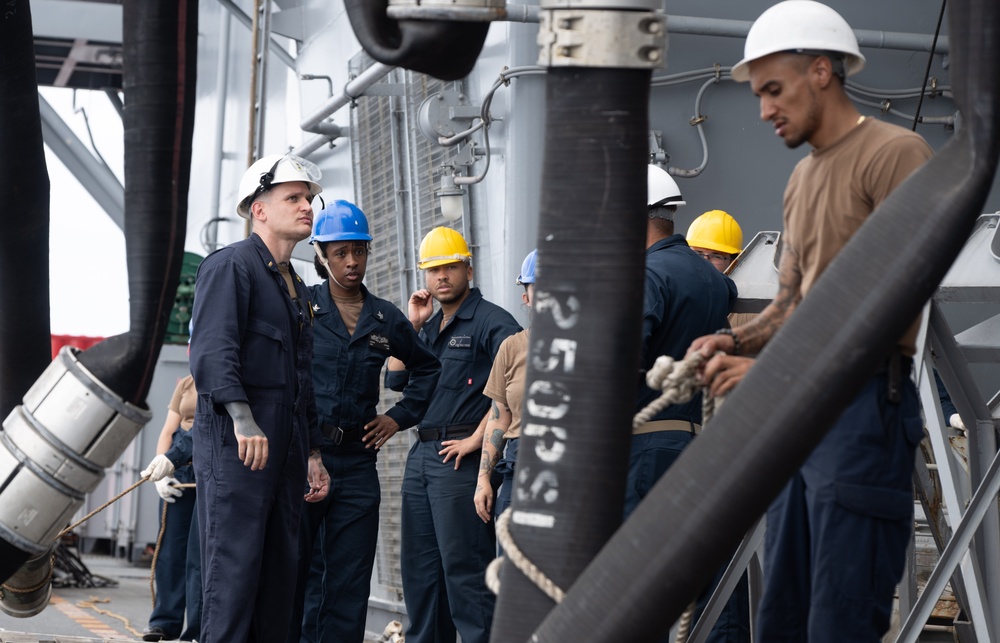 USS America (LHA 6) Conducts Fueling at Sea Training