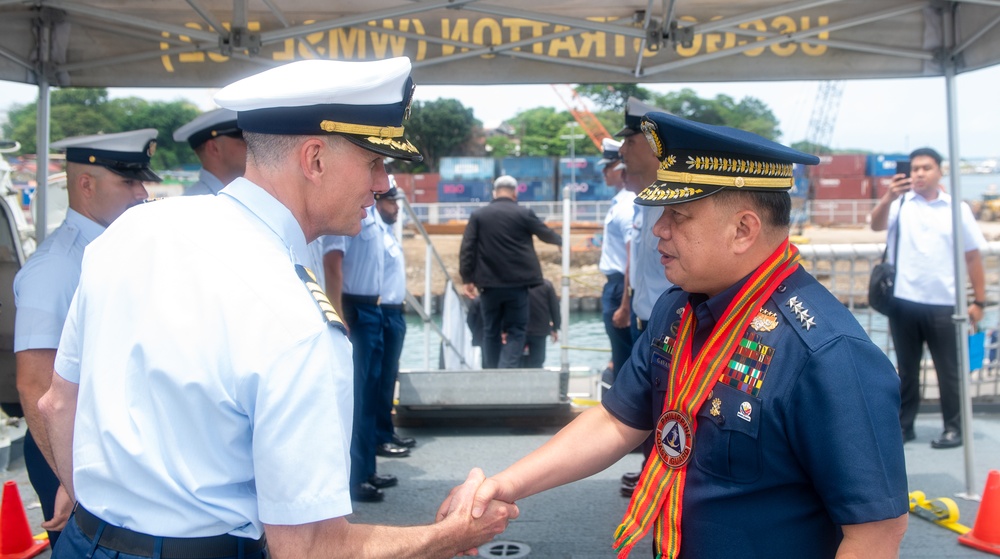 U.S. Coast Guard Cutter Stratton arrives in Puerto Princesa, Philippines for their Indo-Pacific patrol