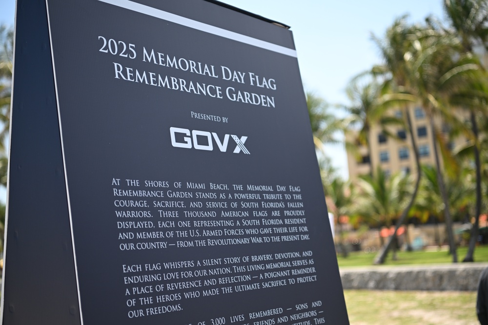 Veterans of Foreign Wars hosts the 2025 Memorial Day Remembrance Flag Garden at Miami Beach, Florida