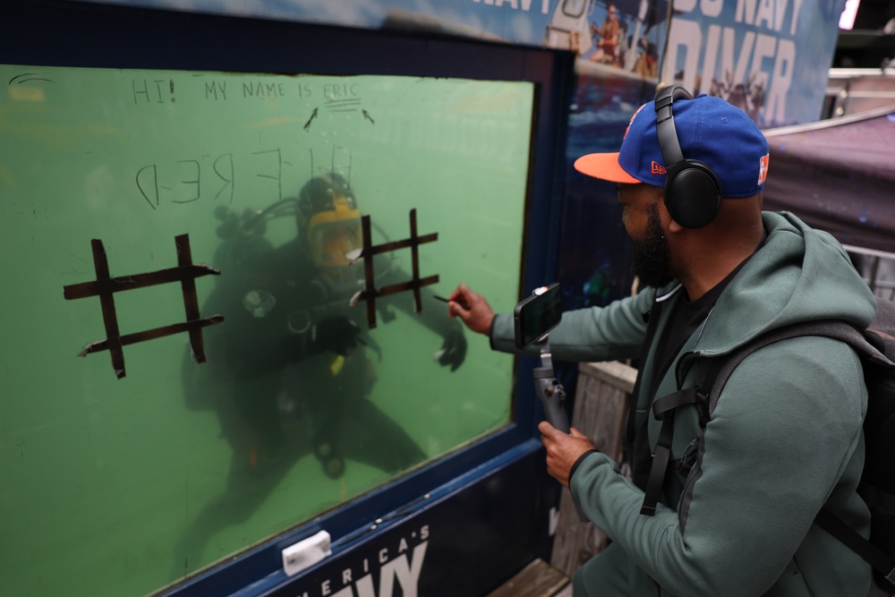 Fleet Week New York 2025 dive tank on Times Square