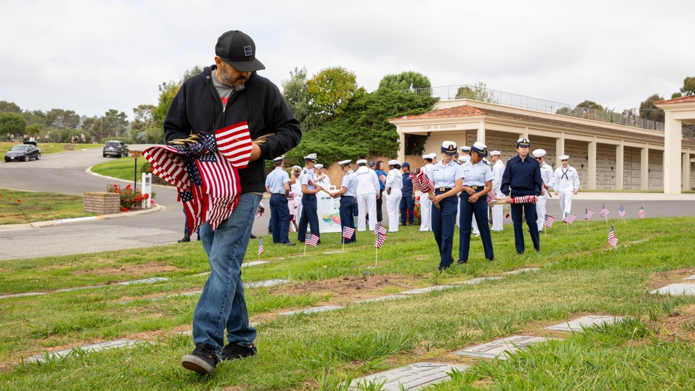 Green Hills Memorial Park Flag Laying Community Event during Los Angeles Fleet Week