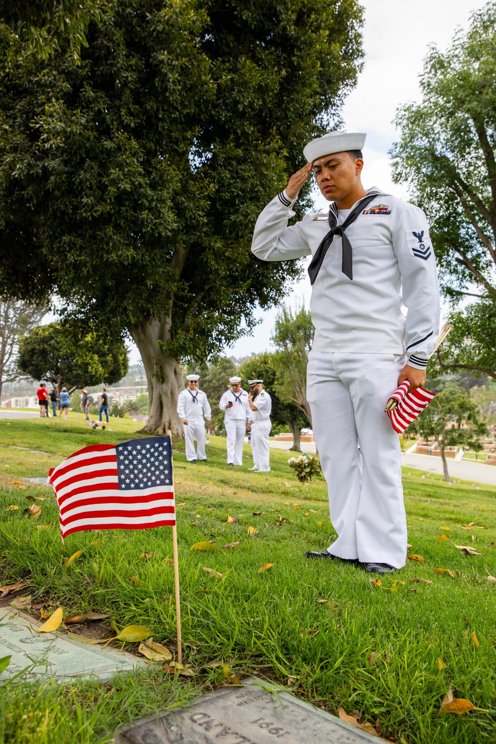 Green Hills Memorial Park Flag Laying Community Event during Los Angeles Fleet Week