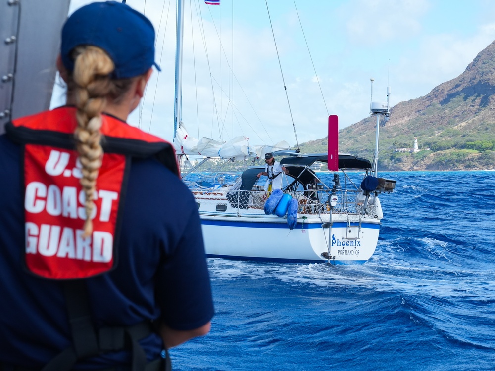 Coast Guard escorts sailing vessel into Honolulu after transpacific voyage