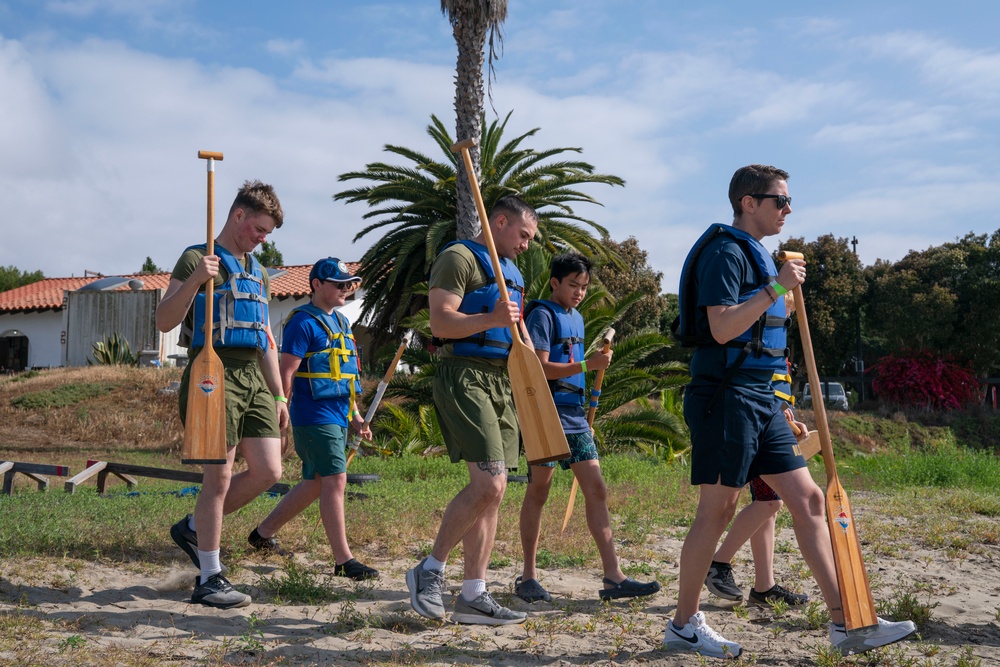 U.S. Sailors and Marines visit the Cabrillo Beach Youth Center for LA Fleet Week