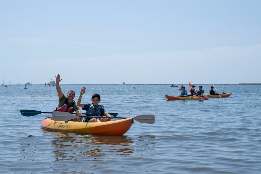 U.S. Sailors and Marines visit the Cabrillo Beach Youth Center for LA Fleet Week
