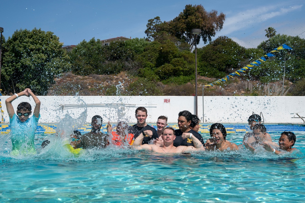 U.S. Sailors and Marines visit the Cabrillo Beach Youth Center for LA Fleet Week