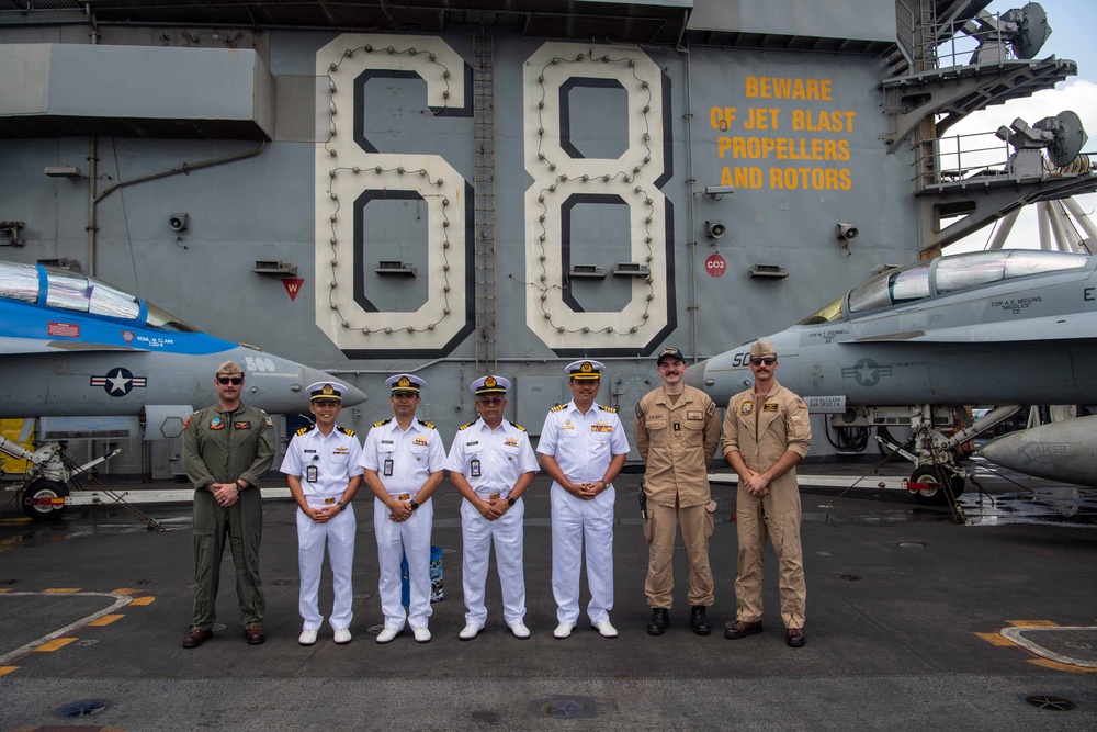 Royal Malaysian Navy Officers Visit the USS Nimitz