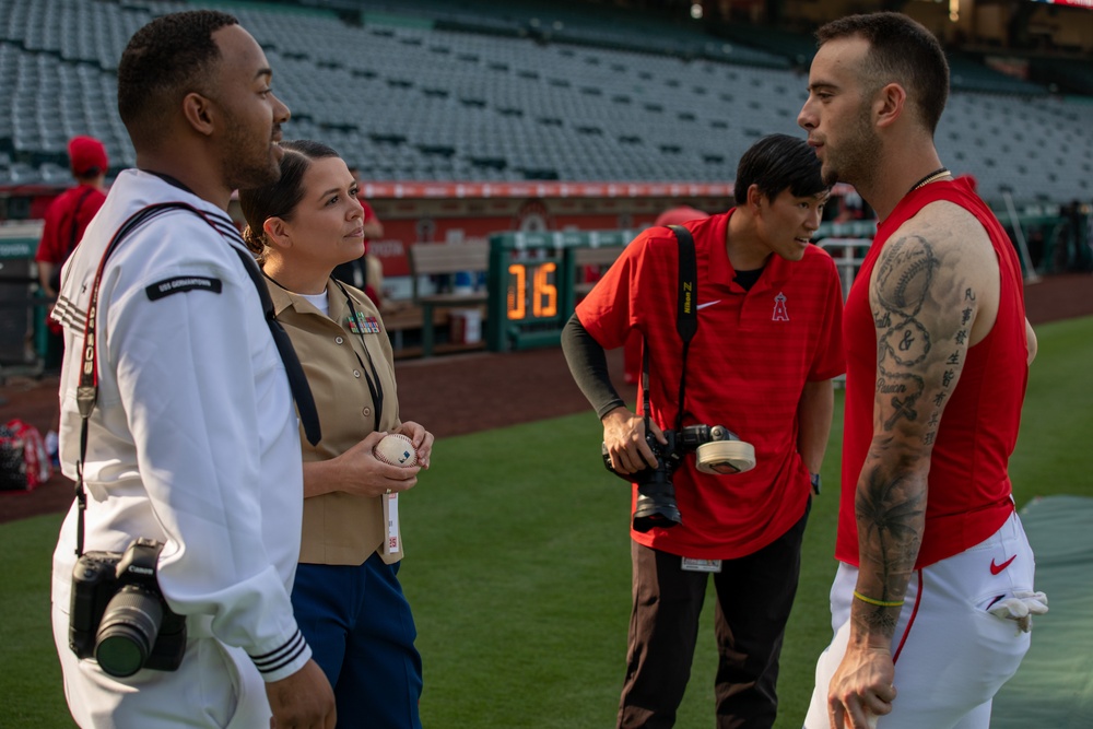 U.S. Service Members Attend LA Angels Game for LA Fleet Week