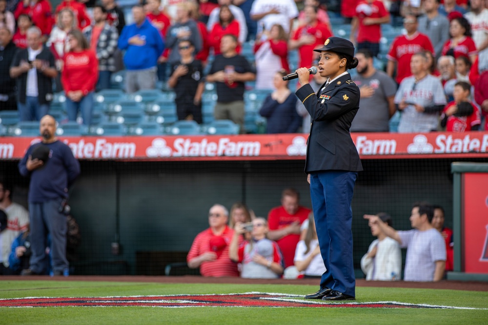 U.S. Service Members Attend LA Angels Game for LA Fleet Week