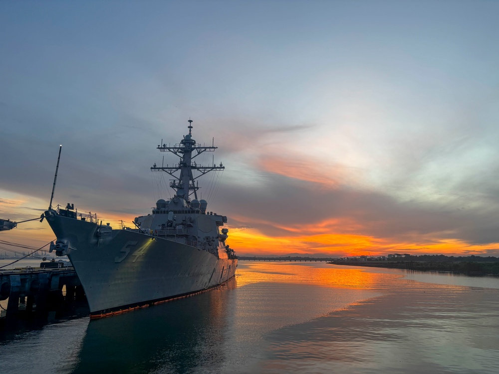 USS Curtis Wilbur Moored Alongside USS Nimitz