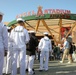 U.S. service members attend Los Angeles Angels baseball game during LA Fleet Week