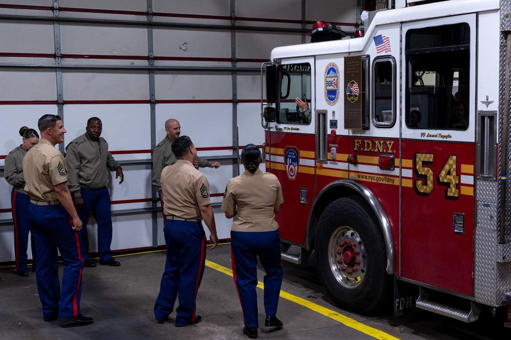 FWNY25: FDNY Engine 54, Ladder 4, Battalion 9, host's dinner for U.S. Marines