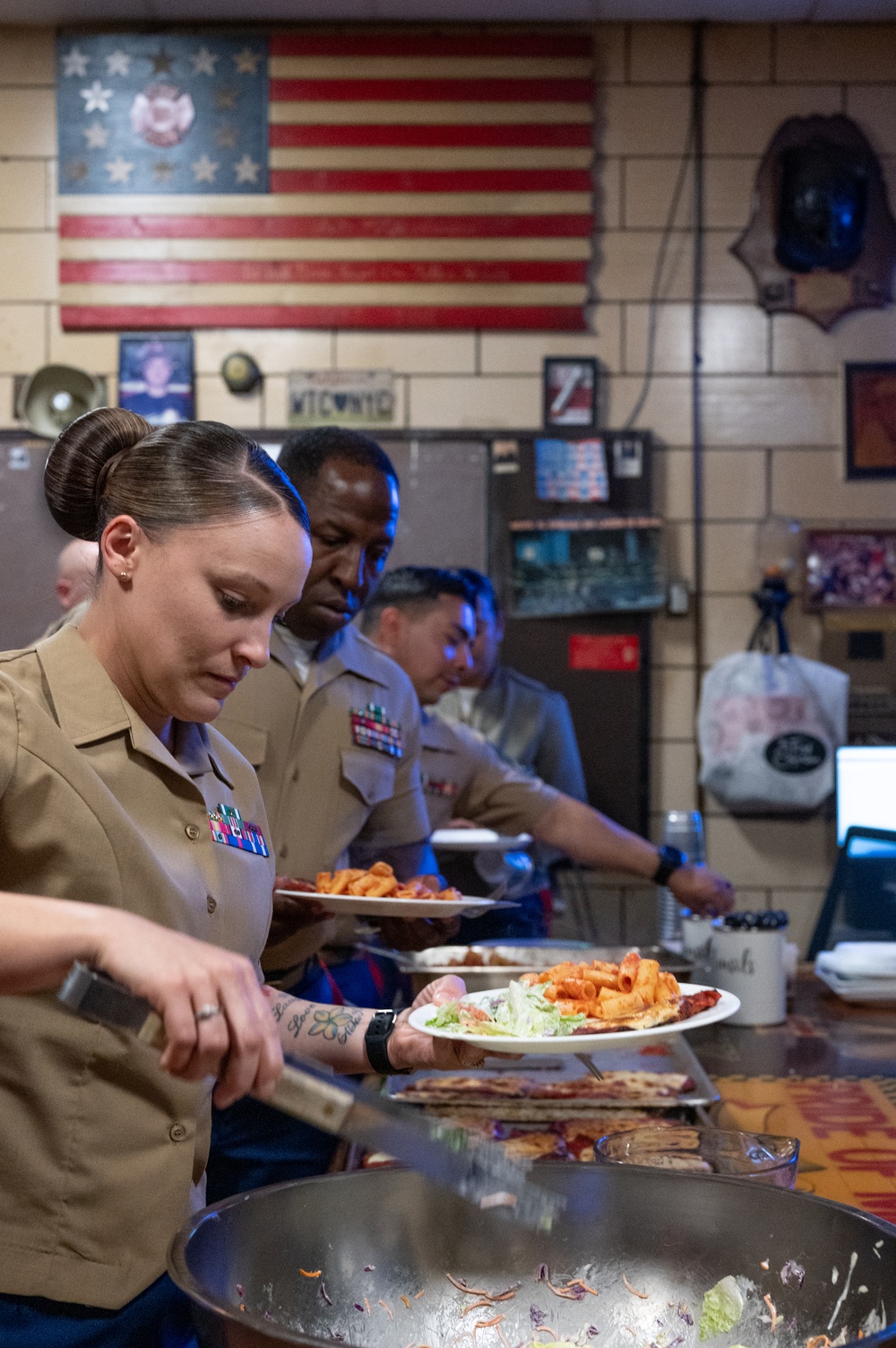 FWNY25: FDNY Engine 54, Ladder 4, Battalion 9, host's dinner for U.S. Marines