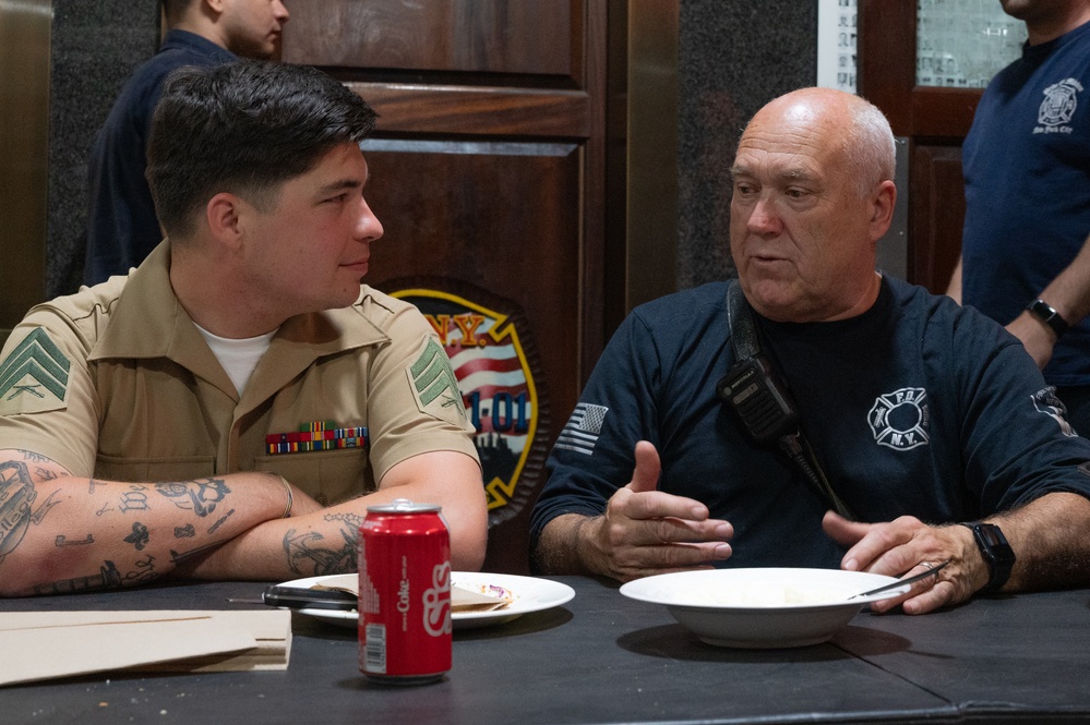 FWNY25: FDNY Engine 54, Ladder 4, Battalion 9, host's dinner for U.S. Marines