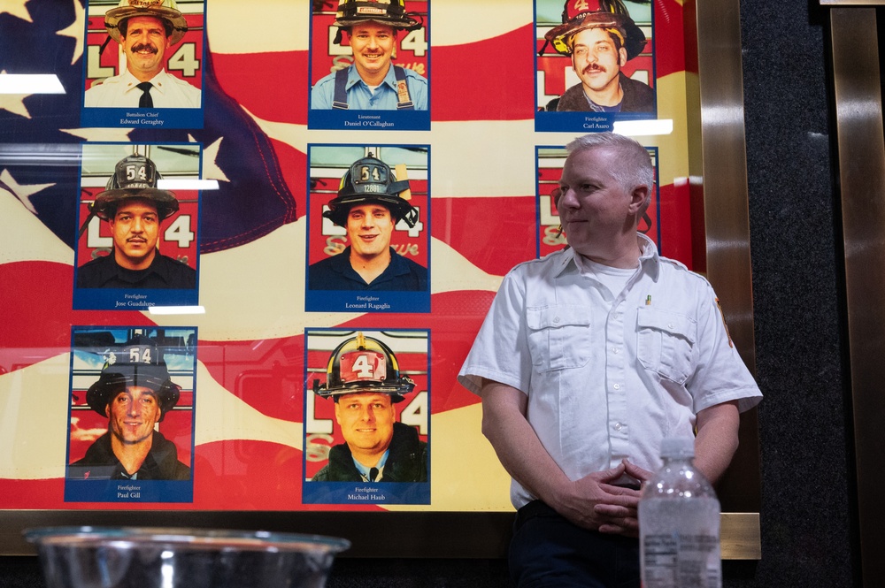 FWNY25: FDNY Engine 54, Ladder 4, Battalion 9, host's dinner for U.S. Marines
