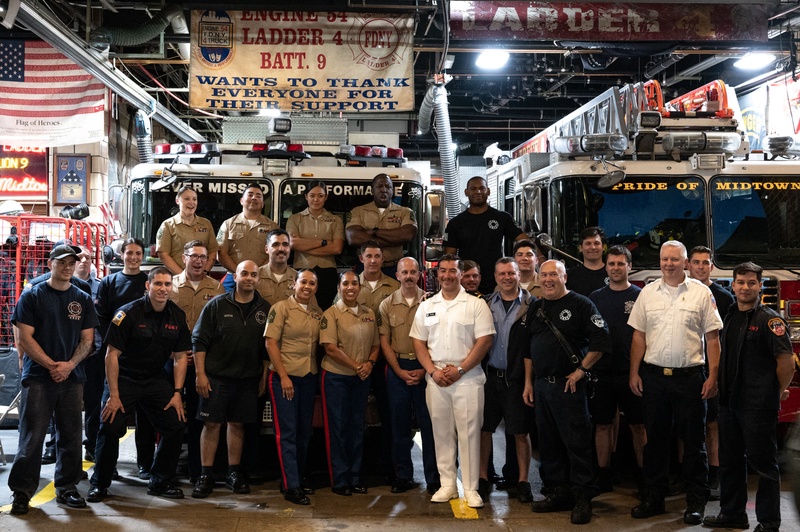 FWNY25: FDNY Engine 54, Ladder 4, Battalion 9, host's dinner for U.S. Marines