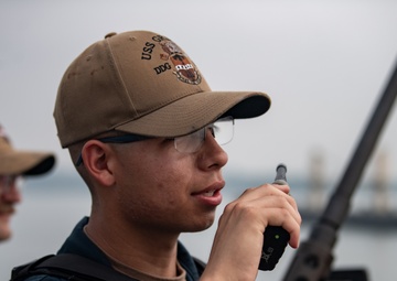 USS Gridley Departs Singapore