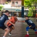 Members from the Legend-class USCGC Stratton compete in a game of basketball with Philippines Coast Guard in Puerto Princesa, Philippines