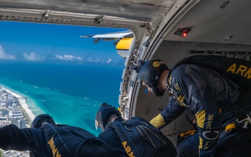 The U.S. Army Parachute Team Jumps Into The Hyundai Air and Sea Show