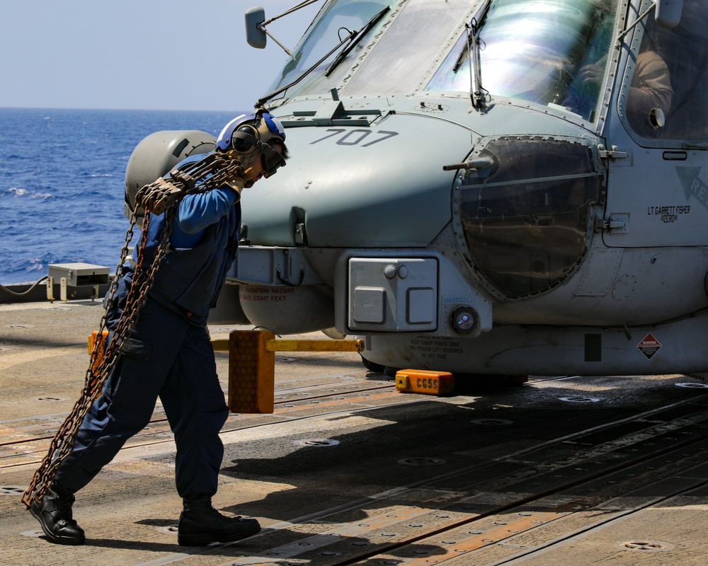 USS Princeton conducts operations in the U.S. Central Command area of responsibility as part of the Carl Vinson Carrier Strike Group