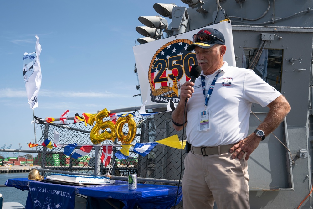 U.S Service Members and guests attend a reception during LA Fleet Week