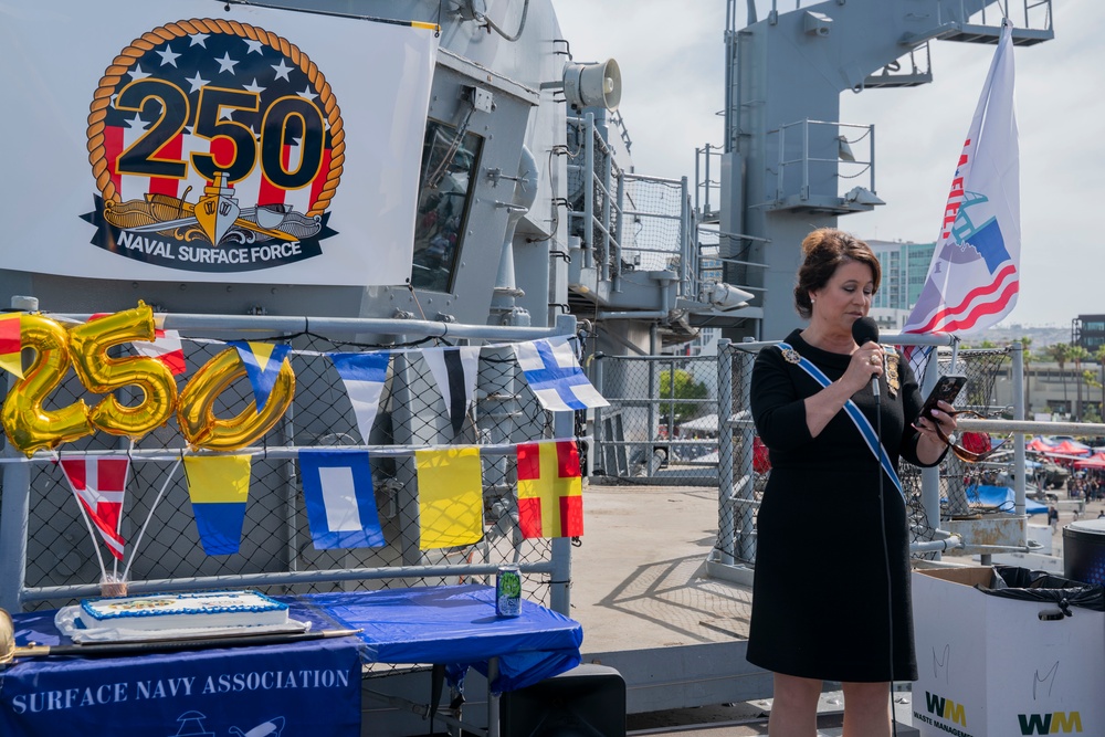 U.S Service Members and guests attend a reception during LA Fleet Week