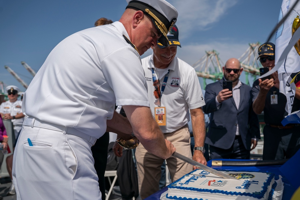 U.S Service Members and guests attend a reception during LA Fleet Week