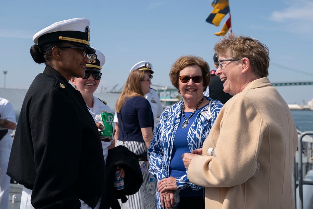 U.S Service Members and guests attend a reception during LA Fleet Week