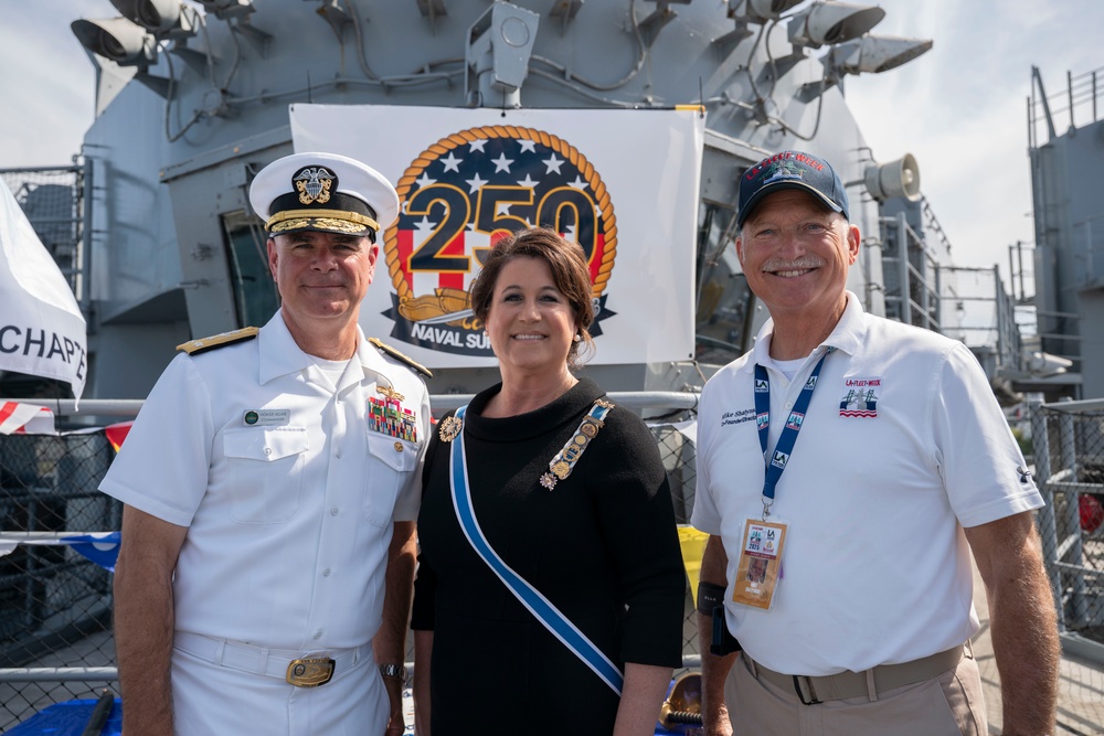 U.S Service Members and guests attend a reception during LA Fleet Week