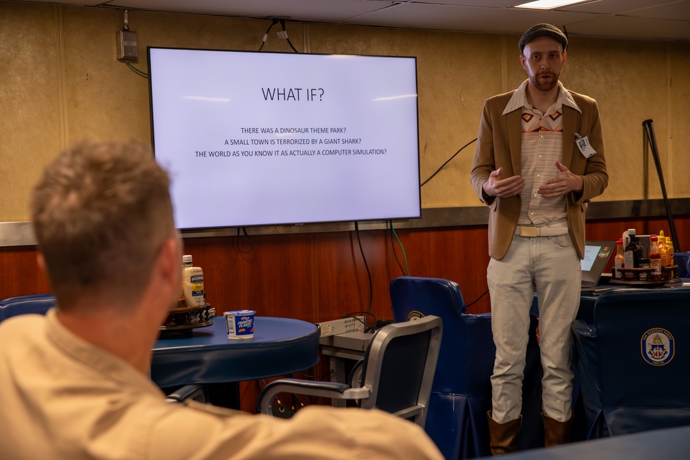 U.S. Navy Sailors Attend Brent Noll’s Animation Discussion