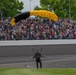U.S. Army Parachute Team Soldier, an Indianapolis native, jumps ahead of Indy500